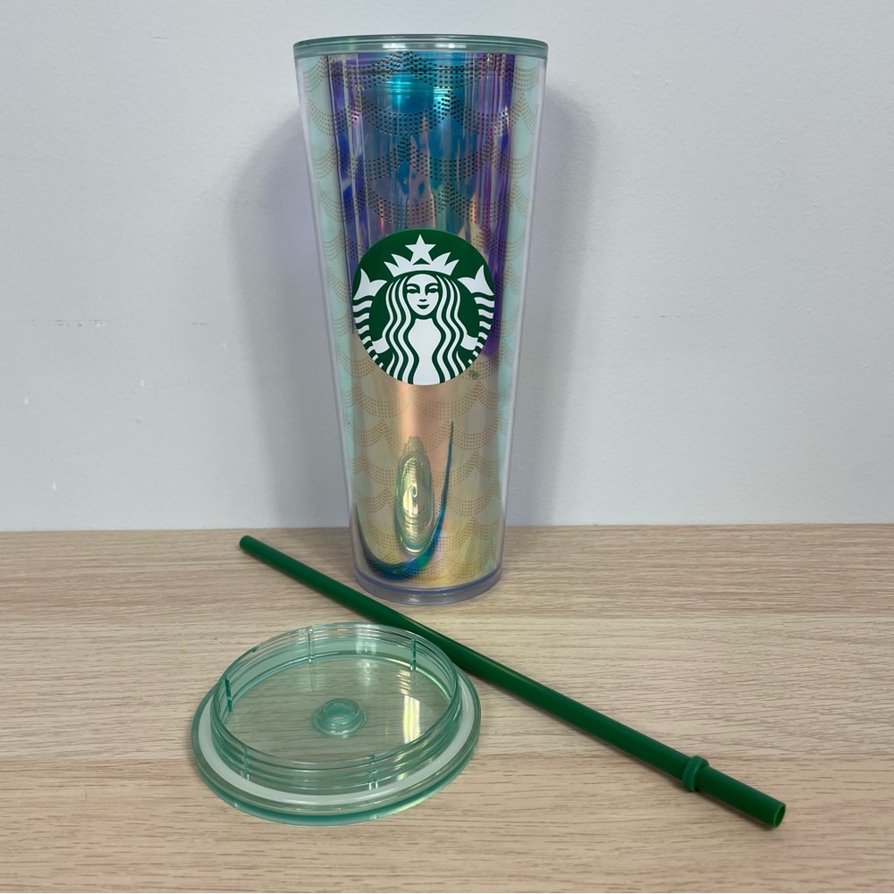 Starbucks Iridescent Tumbler with Green Straw